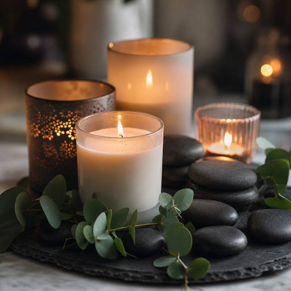 Piedras calientes y velas